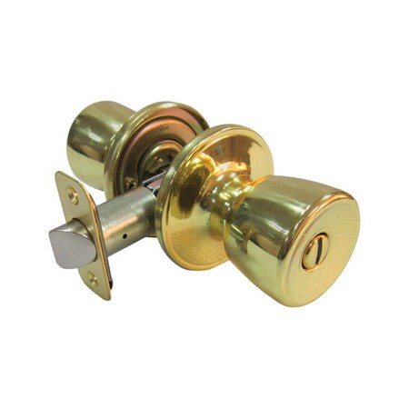 Book Publishing Co Tulip Polished Brass Metal Privacy Knob - 3 Grade Right Handed GR2737352